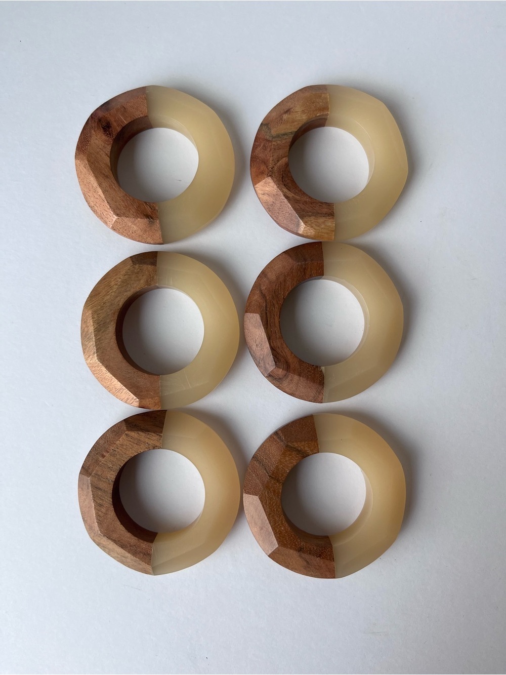 Wood Napkin Rings Set of 6